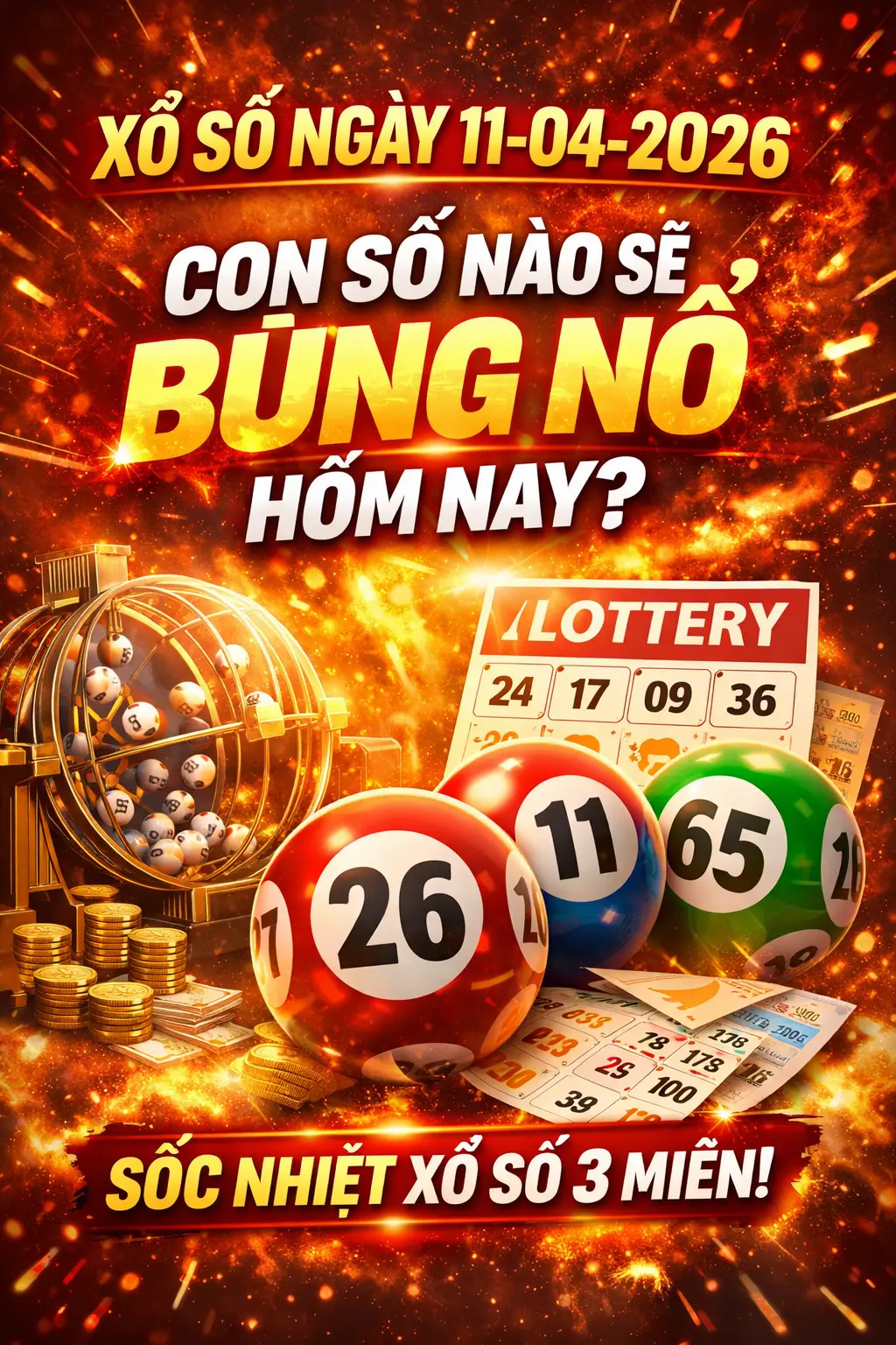 XỔ SỐ NGÀY 11-04-2026: Không Khí Nóng Lên Từng Phút, Con Số Nào Sẽ Bùng Nổ Hôm Nay?